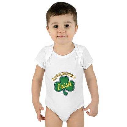 Rosemount Irish Clover Infant Bodysuit - Cute Baby Onesie with Green & Blue Graphic