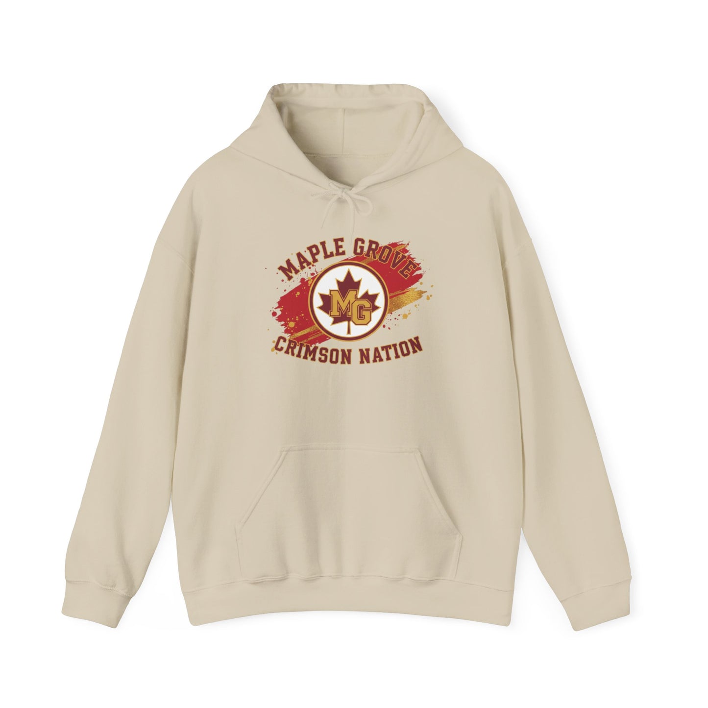 Maple Grove Crimson Unisex Heavy Blend™ Hooded Sweatshirt - Cozy and Stylish for School Spirit