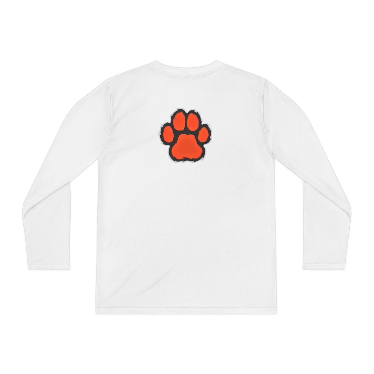 Farmington Tigers Youth Long Sleeve Tee — Paw Print Back, School Spirit Shirt