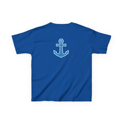 Minnetonka Skippers Blue Kids Tee — Youth Shirt with Mascot Back Print