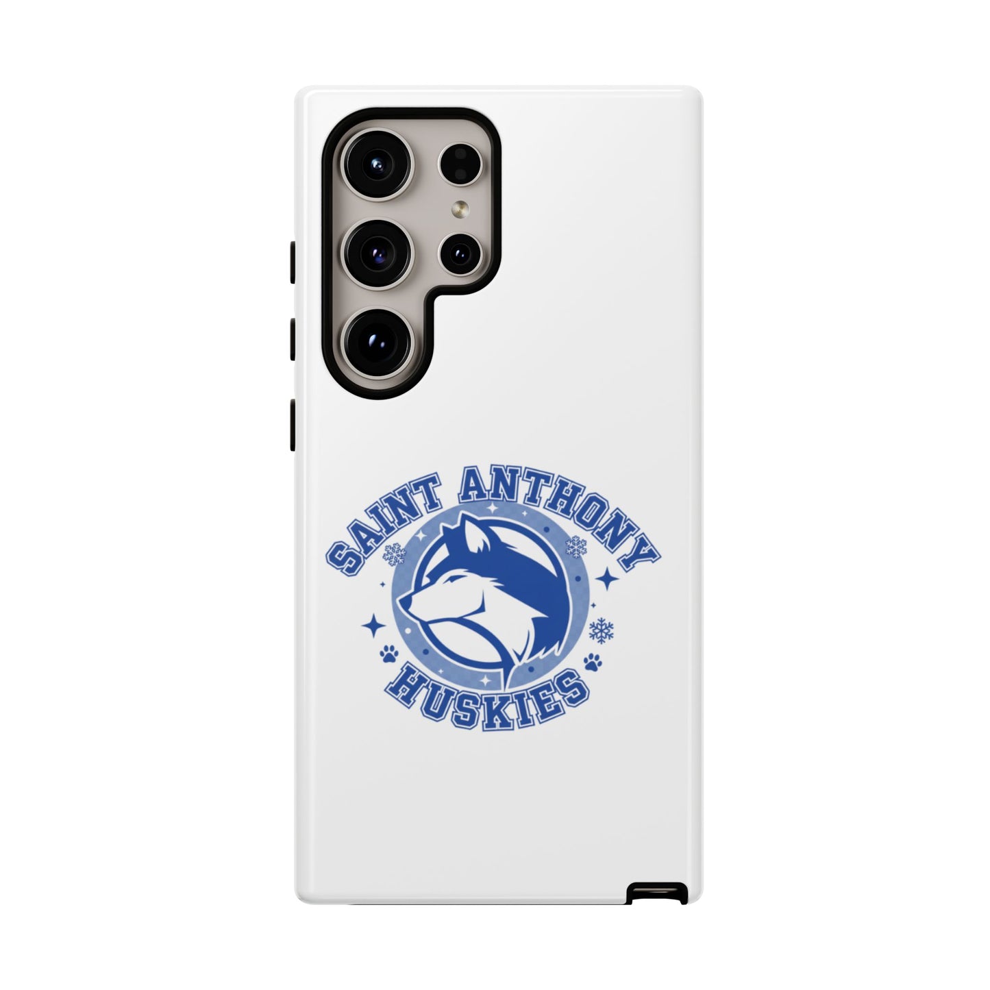 Saint Anthony Huskies Tough Phone Case — Protective White Phone Cover with Husky Logo