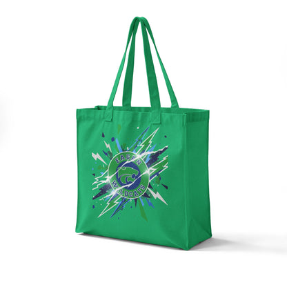 Eagan Wildcats Canvas Tote — Ocean Wave Eco Grocery Bag with Green Splash Design