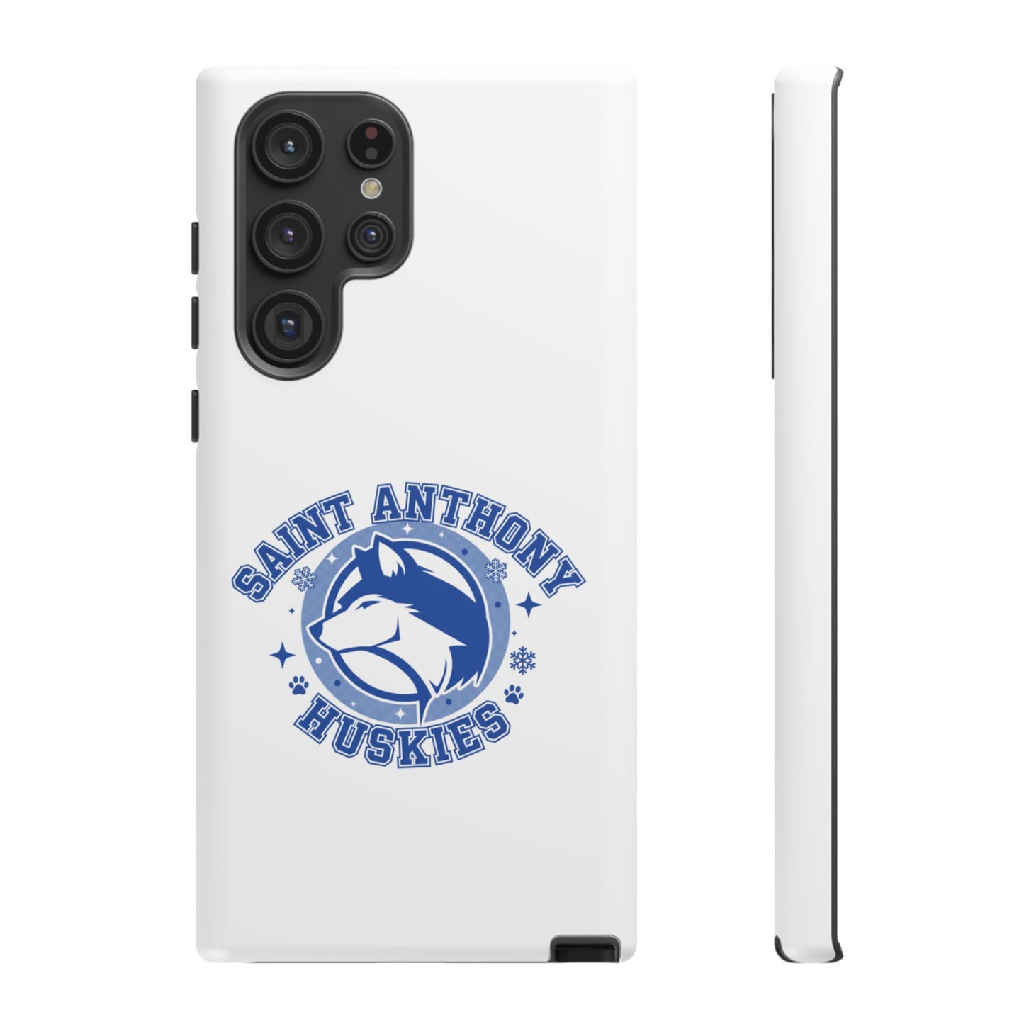 Saint Anthony Huskies Tough Phone Case — Protective White Phone Cover with Husky Logo