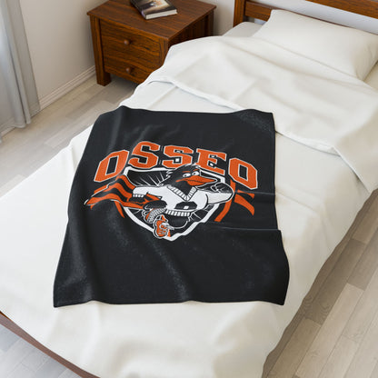 Osseo Orioles Cozy Velveteen Plush Blanket - Perfect for Relaxation and Home Decor