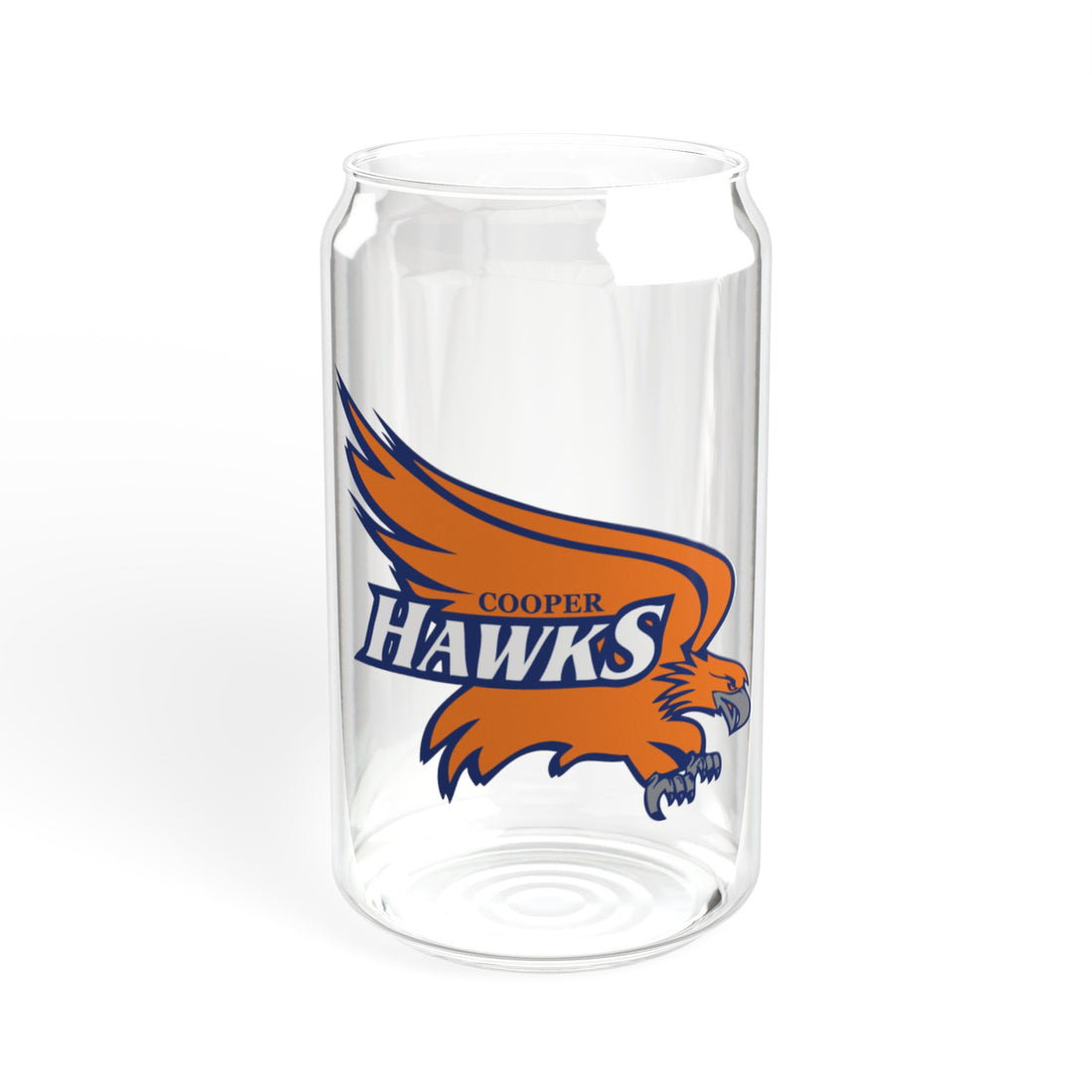 Robbinsdale Cooper Hawks 16oz Sipper Glass with Bamboo Lid - Eco-Friendly Drinkware for Fans