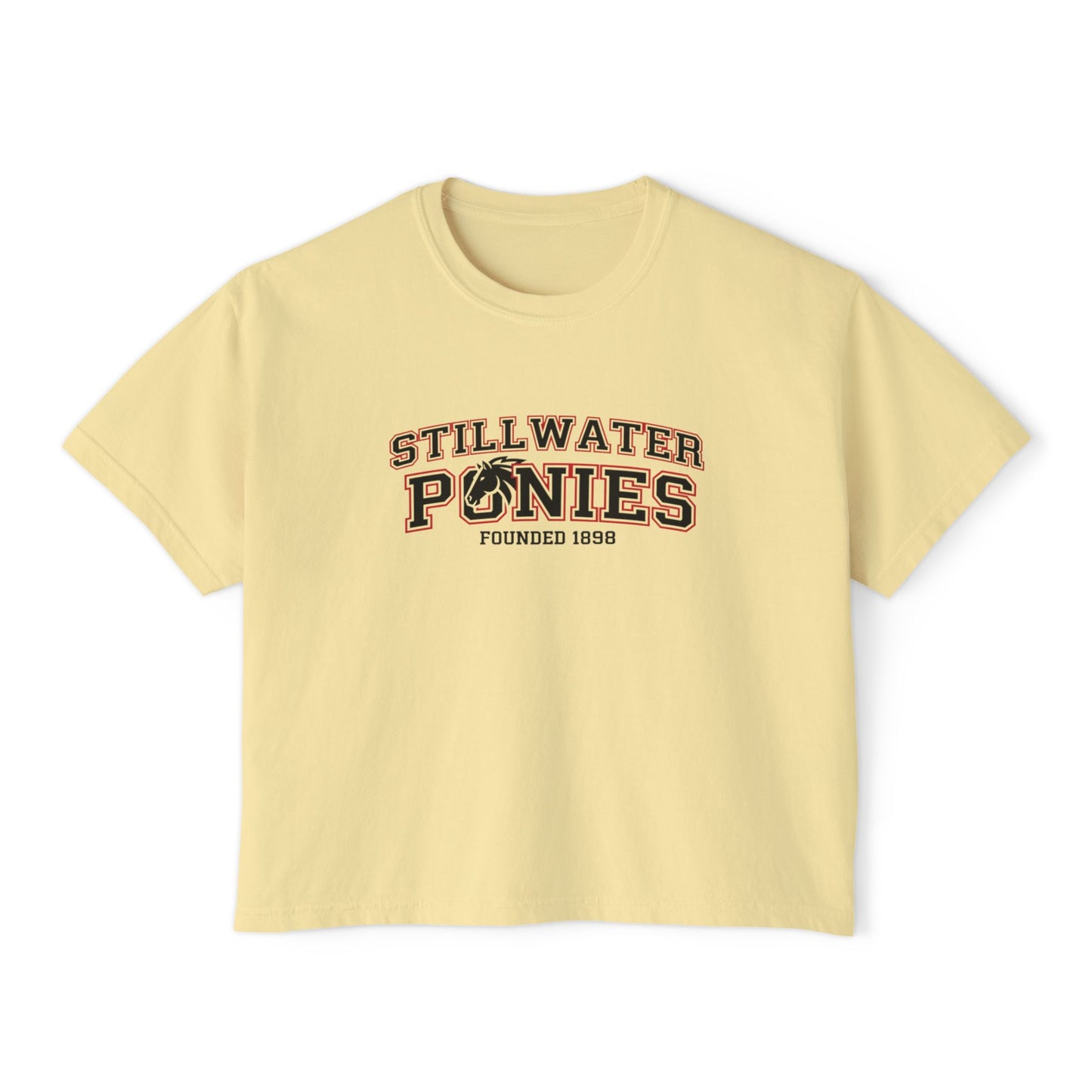 Stillwater Ponies Graphic Boxy Tee for Women - Casual Stylish Top