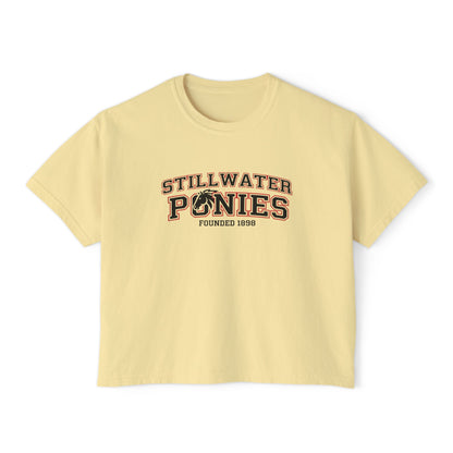 Stillwater Ponies Graphic Boxy Tee for Women - Casual Stylish Top