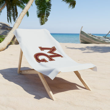 Maple Grove Crimson Beach Towel - Stylish Coastal Design for Summer Fun