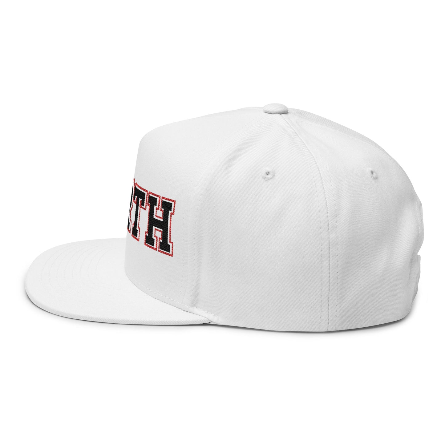 Lakeville North Panthers cap showcasing structured flat-bill design in white with bold embroidered lettering.