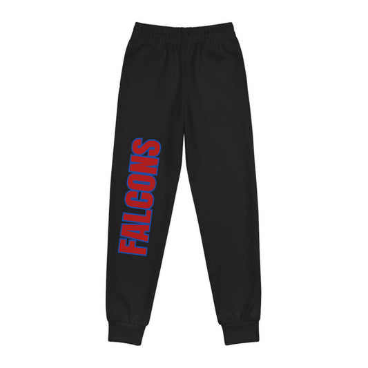 Robbinsdale Armstrong Falcons Youth Joggers – Black Athletic Sweatpants with Red & Blue Vertical Team Logo