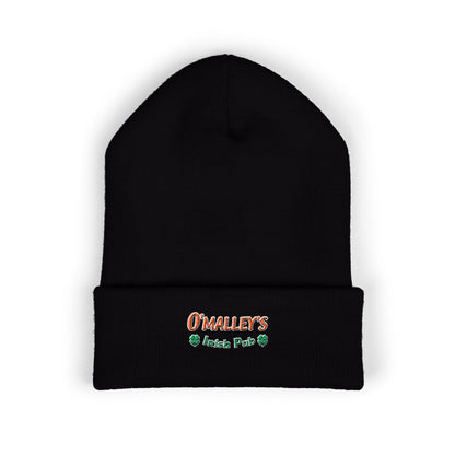 Embroidered 'O'Malley’s Irish Pub' Cuffed Beanie – St. Patrick’s Shamrock Winter Hat