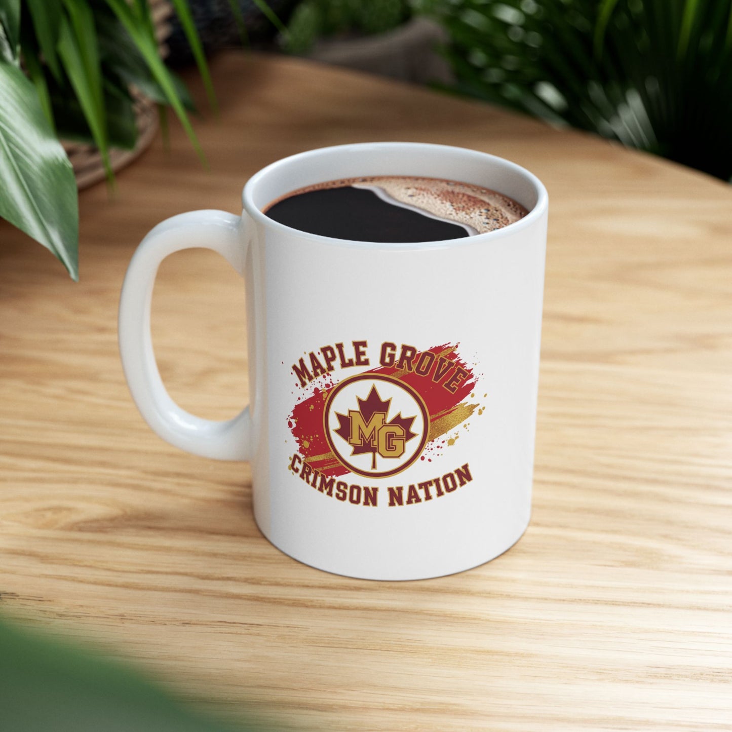 Maple Grove Crimson Ceramic Mug - Perfect Gift for Coffee Lovers