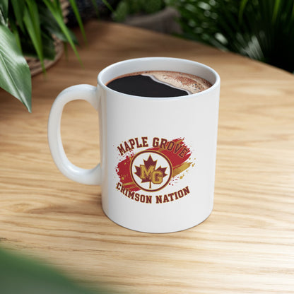 Maple Grove Crimson Ceramic Mug - Perfect Gift for Coffee Lovers