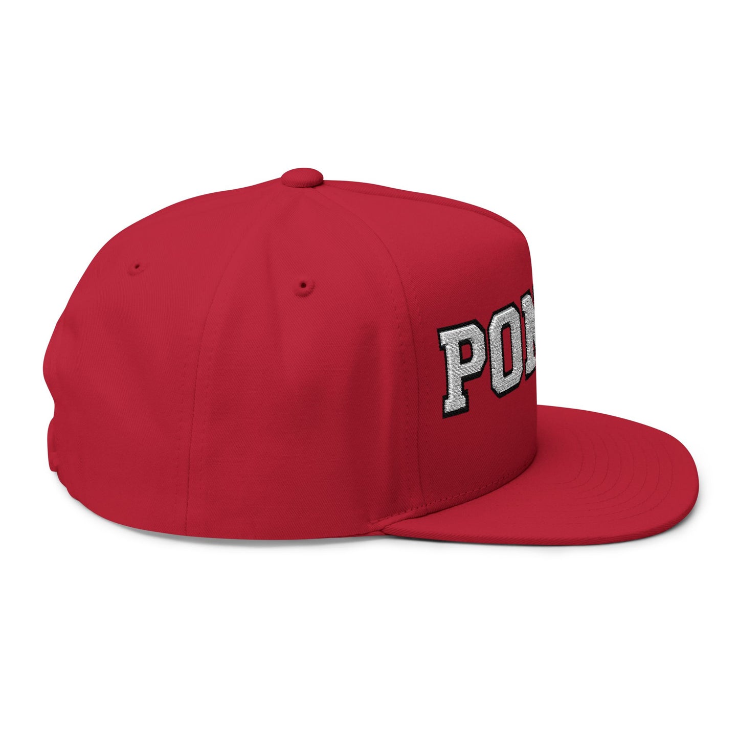 Stillwater Ponies Embroidered White Text Flat Bill Cap — School Spirit Snapback