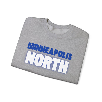 Minneapolis North Crewneck Sweatshirt — Retro Blue Lettering
