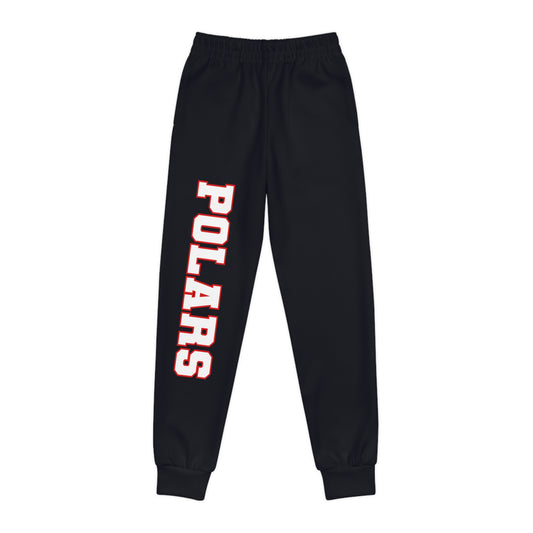 Youth Joggers — Black 'POLARS' Side-Print Athletic Pants