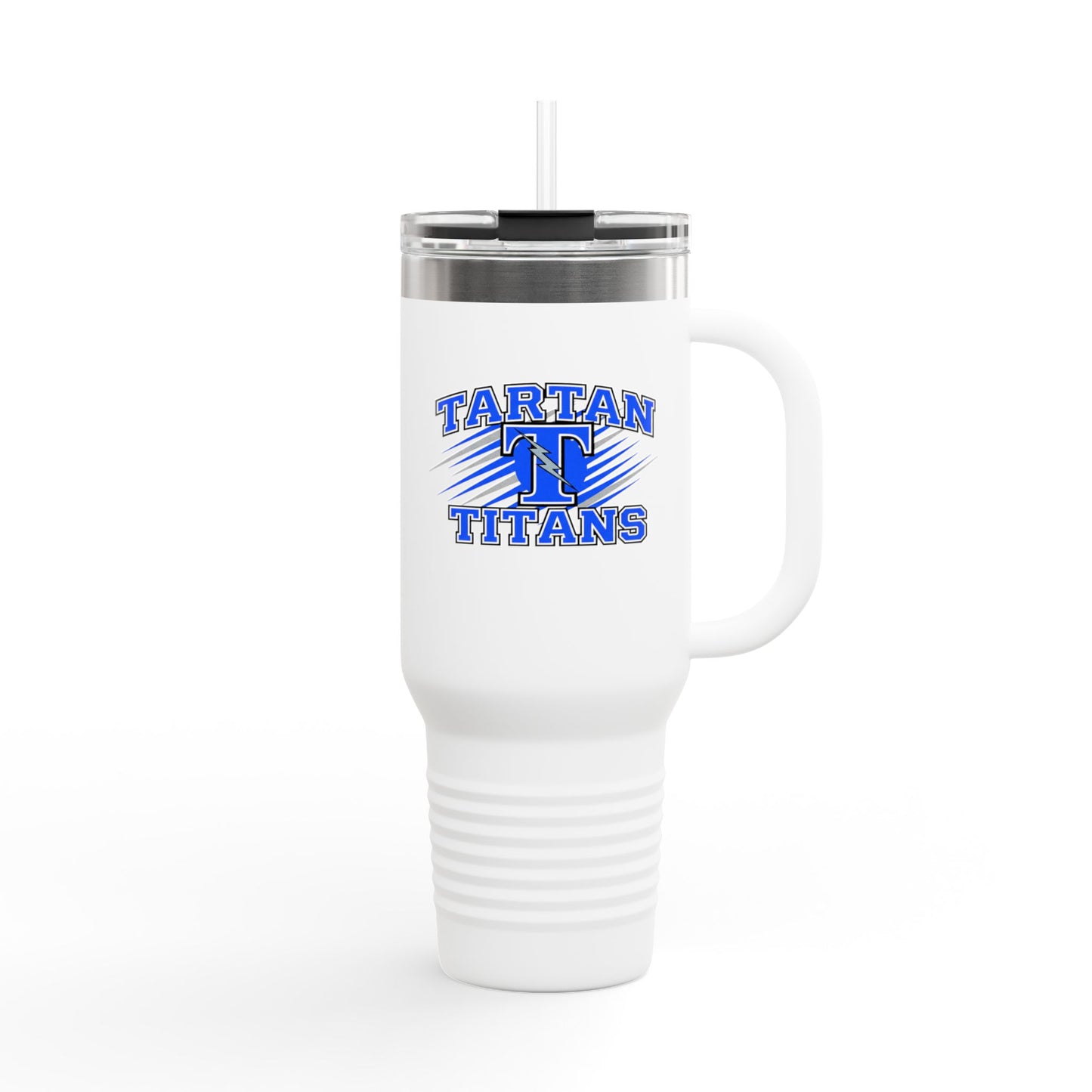 Tartan Titans Insulated Travel Mug - 40oz with Bold Lettering Perfect for Road Trips and Busy Days