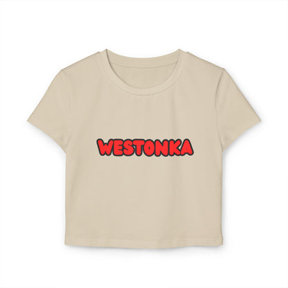 Mound Westonka White Hawks Women’s Baby Tee - Retro Graphic Top for Casual Vibes