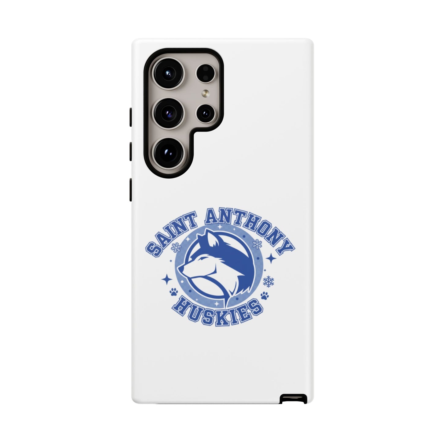 Saint Anthony Huskies Tough Phone Case — Protective White Phone Cover with Husky Logo