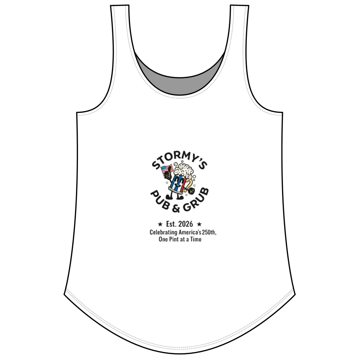 Women's Tank — "Stars, Stripes & Cold Pints" Stormys Pub Tank Top