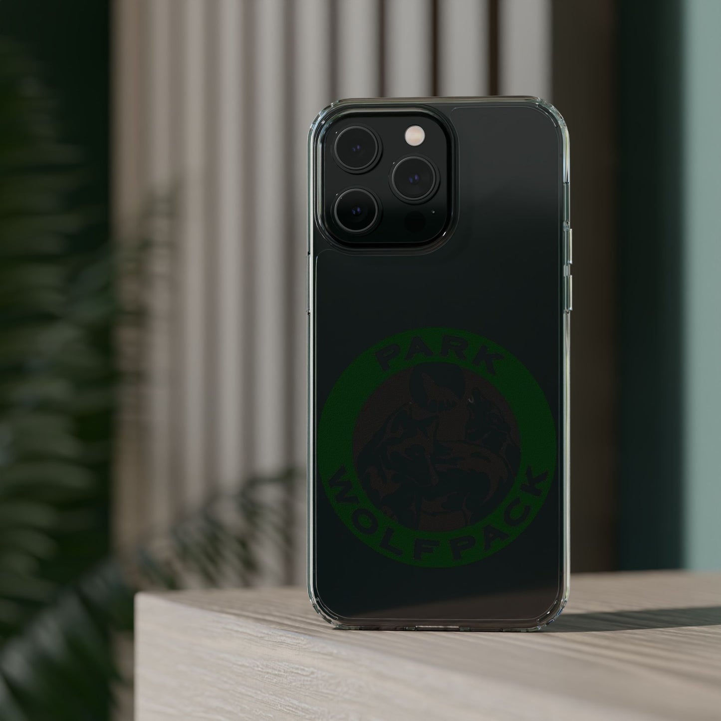 Custom Clear Phone Case - Park Wolfpack Design