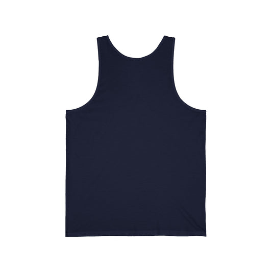 Back view of the stylish Hudson Raiders ladies tank top in navy, perfect for school spirit and athletic wear.