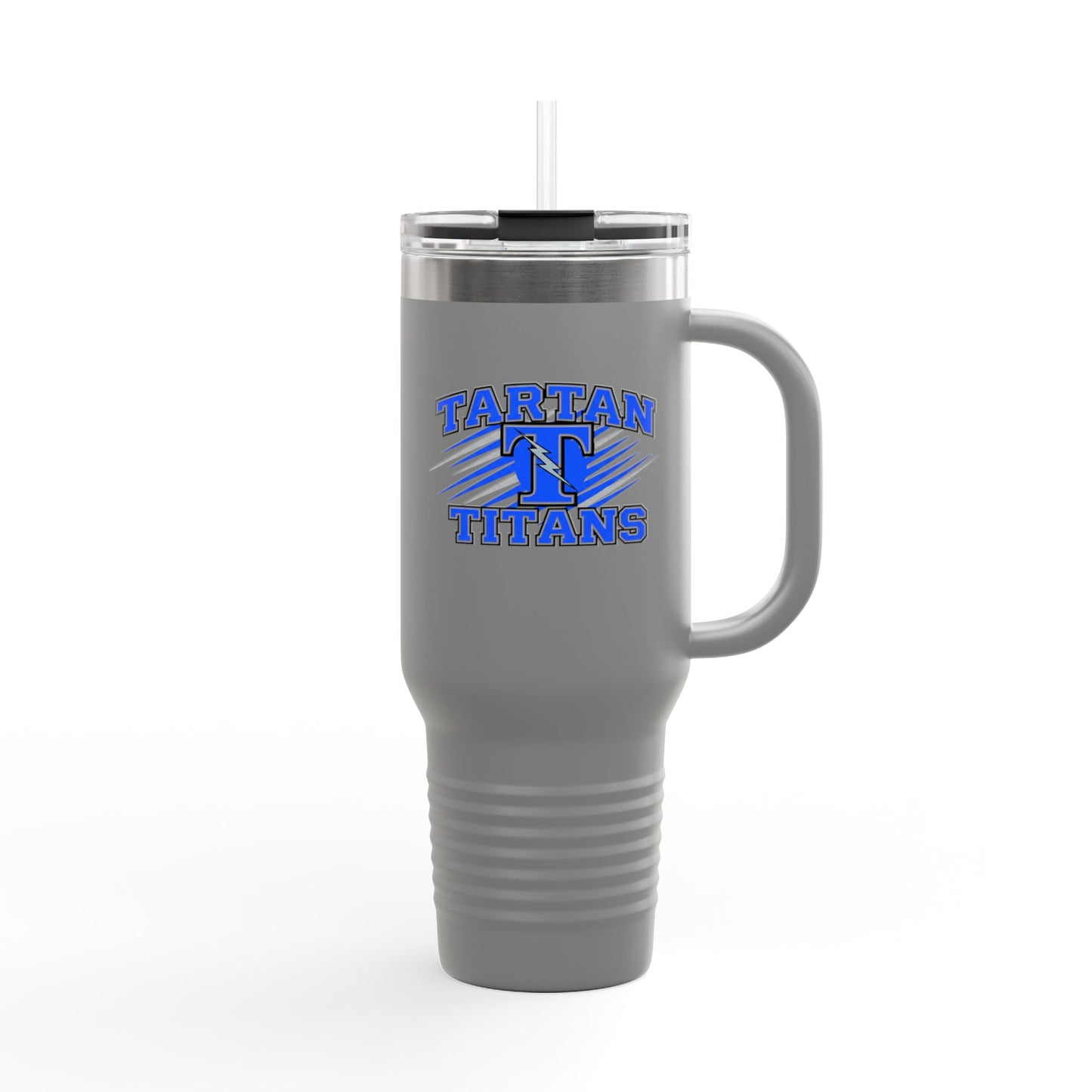 Tartan Titans Insulated Travel Mug - 40oz with Bold Lettering Perfect for Road Trips and Busy Days