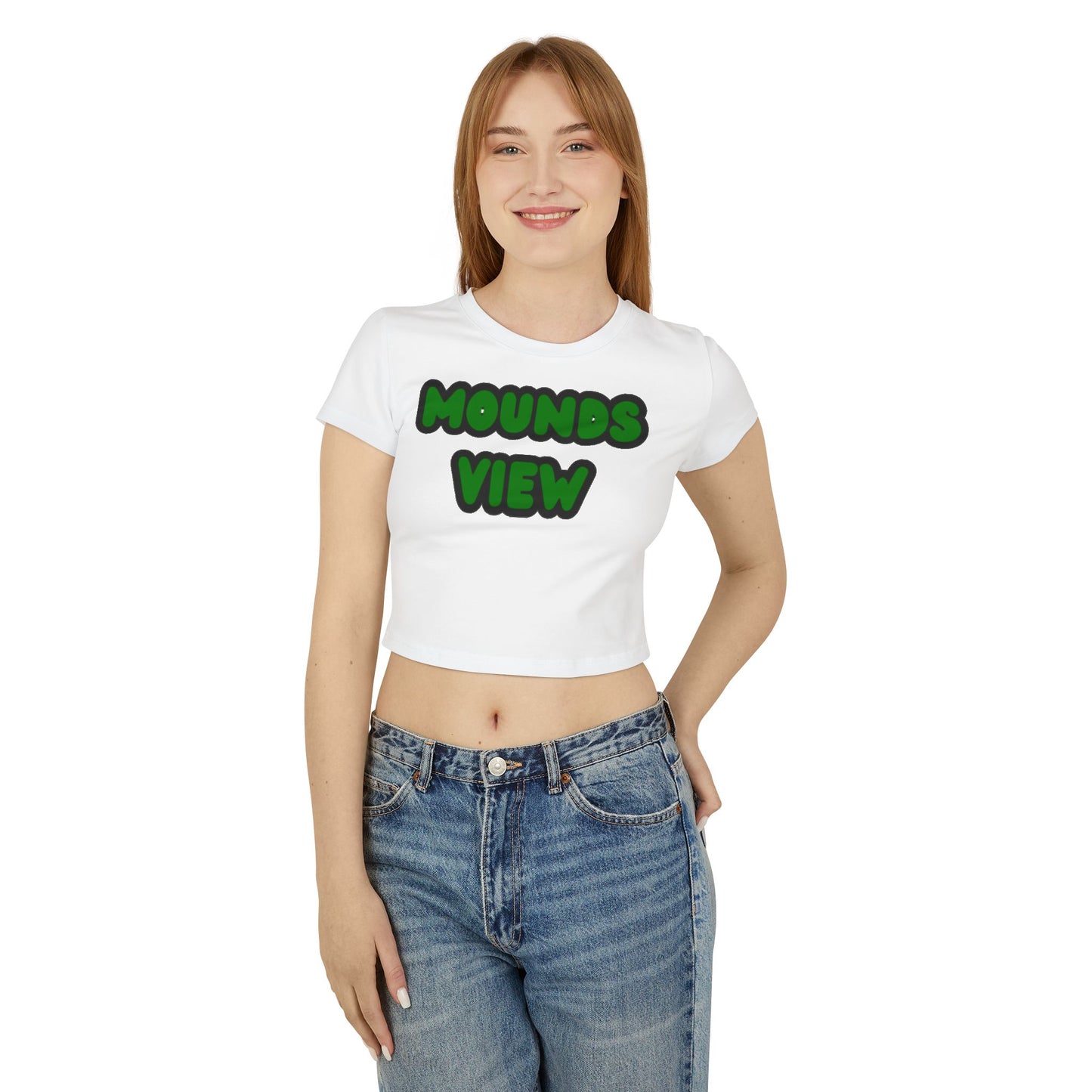 Mounds View Mustangs Women’s Baby Tee - Retro Graphic Top for Casual Vibes