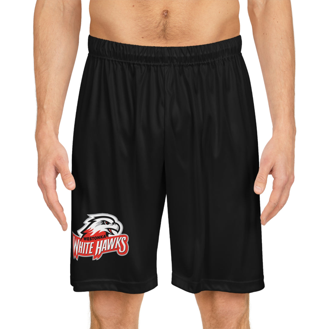 Mound Westonka White Hawks Black Basketball Shorts for Sports Enthusiasts
