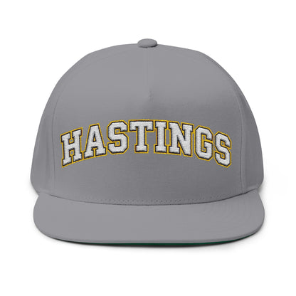 Hastings Raiders Embroidered White Text Flat Bill Cap — School Spirit Snapback