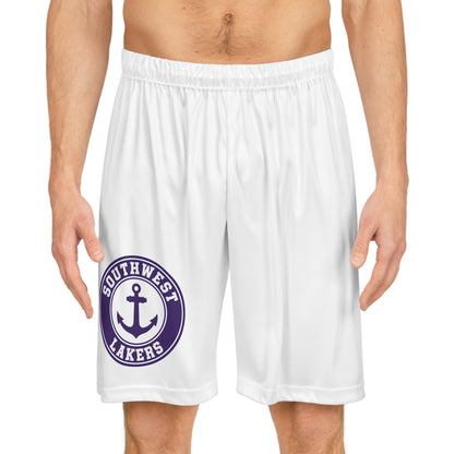 Minneapolis Southwest Lakers White Basketball Shorts - Stylish Athletic Wear for Basketball Lovers