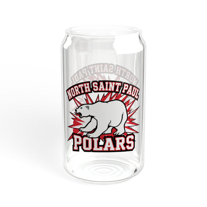 Sipper Glass, Eco-Friendly 16oz - North Saint Paul Polars Design