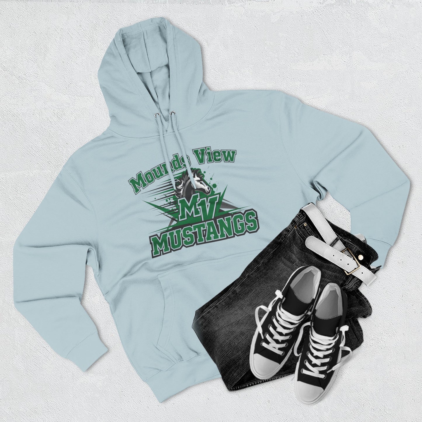 Mounds View Mustangs Three-Panel Fleece Hoodie