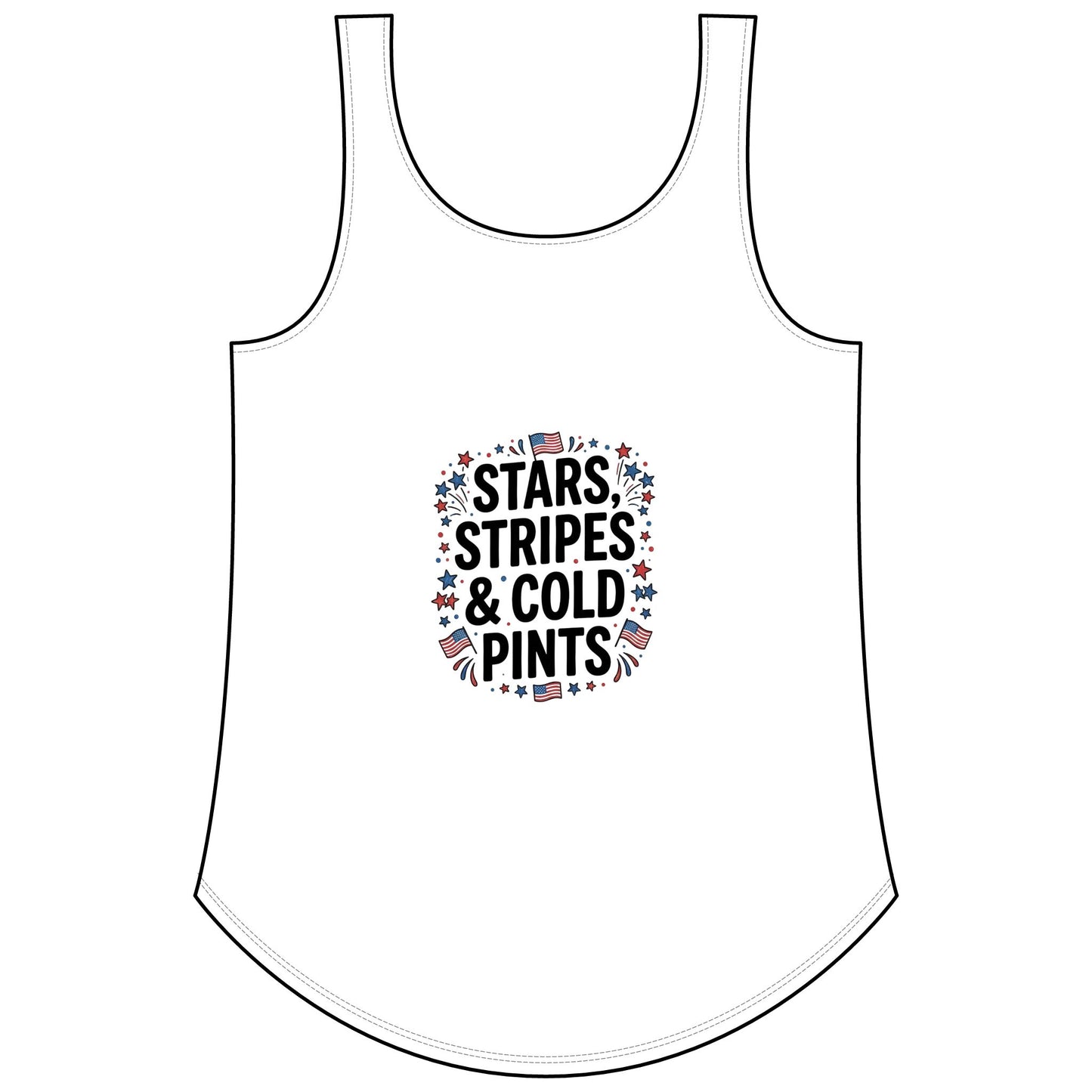 Women's Tank — "Stars, Stripes & Cold Pints" Stormys Pub Tank Top