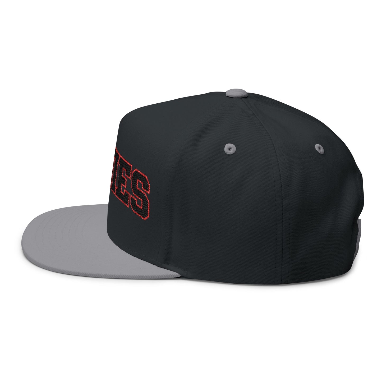 Stillwater Ponies Embroidered Black Text Flat Bill Cap — School Spirit Snapback
