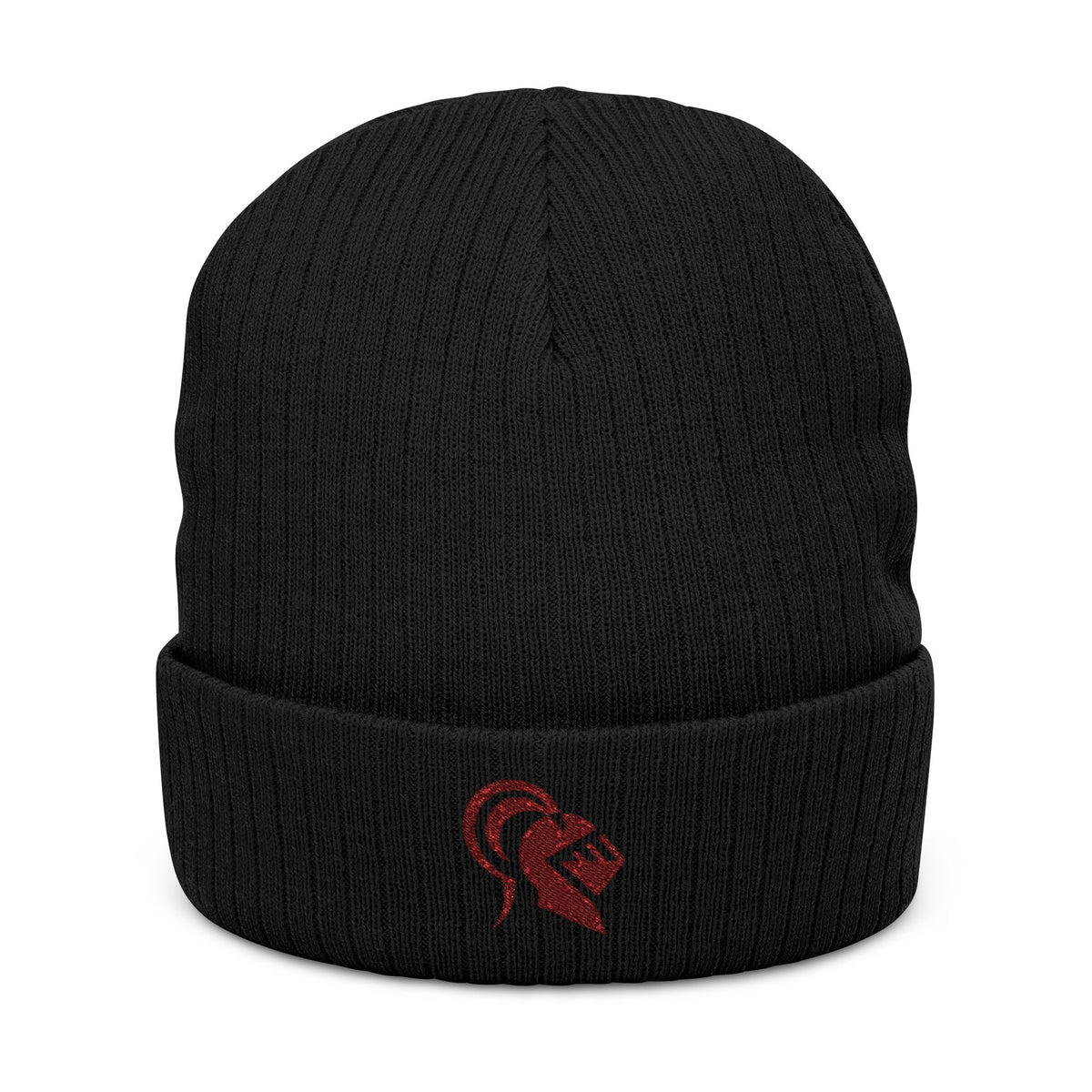 Embroidered Ribbed Knit Beanie - Stylish Winter Hat for Men and Women