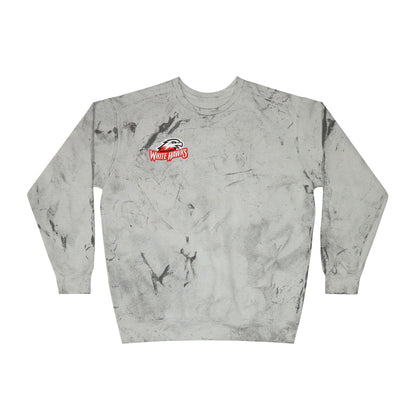 Mound Westonka White Hawks Color Blast Crewneck Sweatshirt for a Vibrant Vibe, Unisex Tie-Dye Fashion