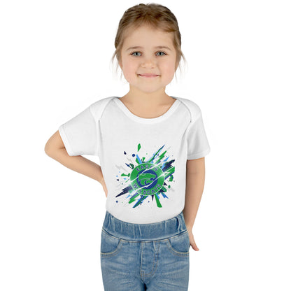 Eagan Wildcats Splash Infant Bodysuit - Cute Baby Onesie with Green & Blue Graphic