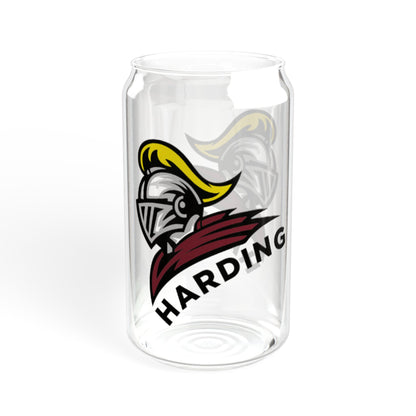Harding Knights 16oz Sipper Glass with Straw - Stylish Drinkware for Fans