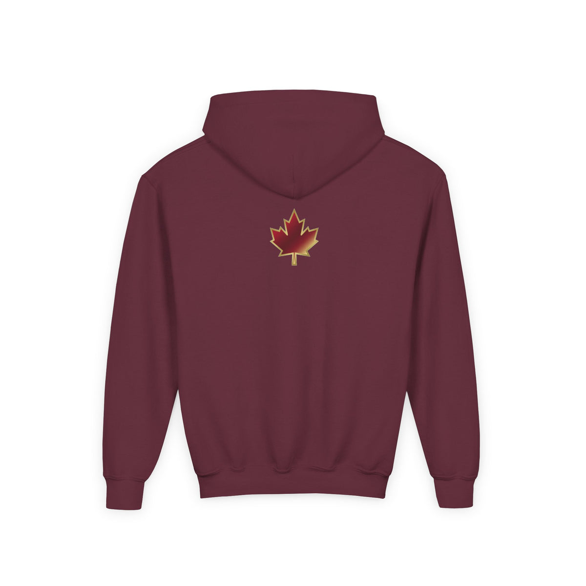 Maple Grove Crimson Youth Hoodie — School Spirit Sweatshirt with Leaf Logo