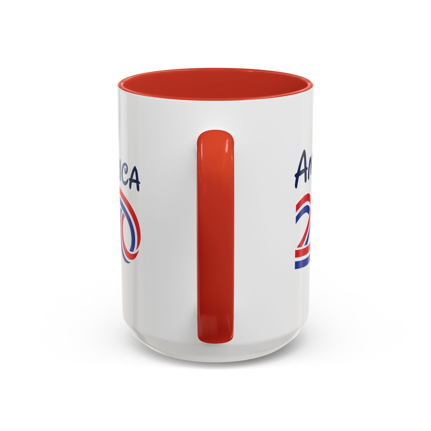 America 250 Accent Coffee Mug — Commemorative USA Celebration Design (15oz)
