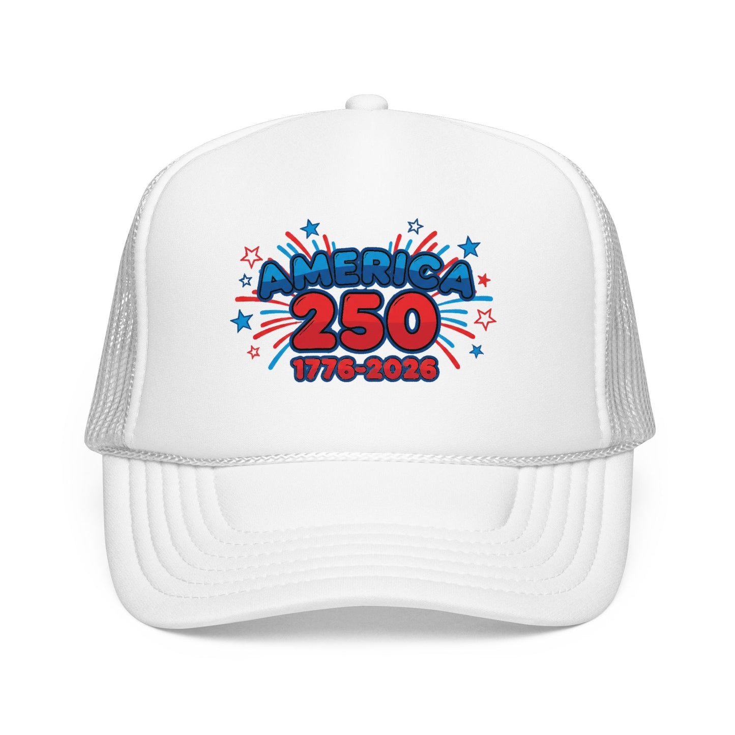 America 250th anniversary cap featuring vibrant patriotic design for celebrations, parades, and barbecues.