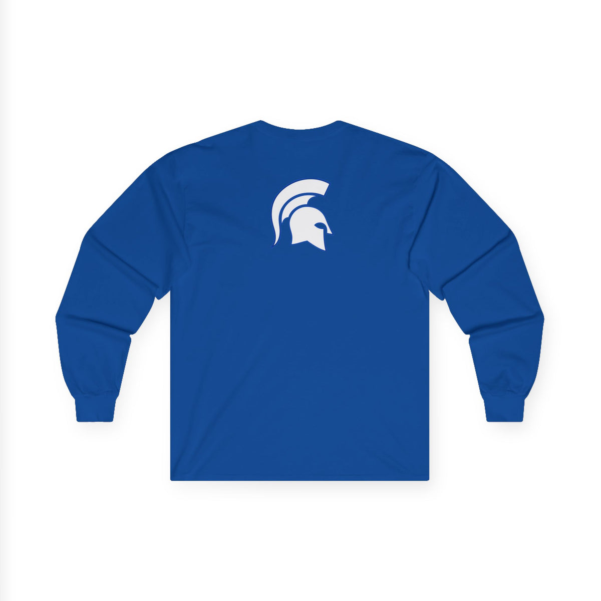 Simley Spartans Varsity S Letter Long Sleeve Tee — Spartan Helmet Back Graphic