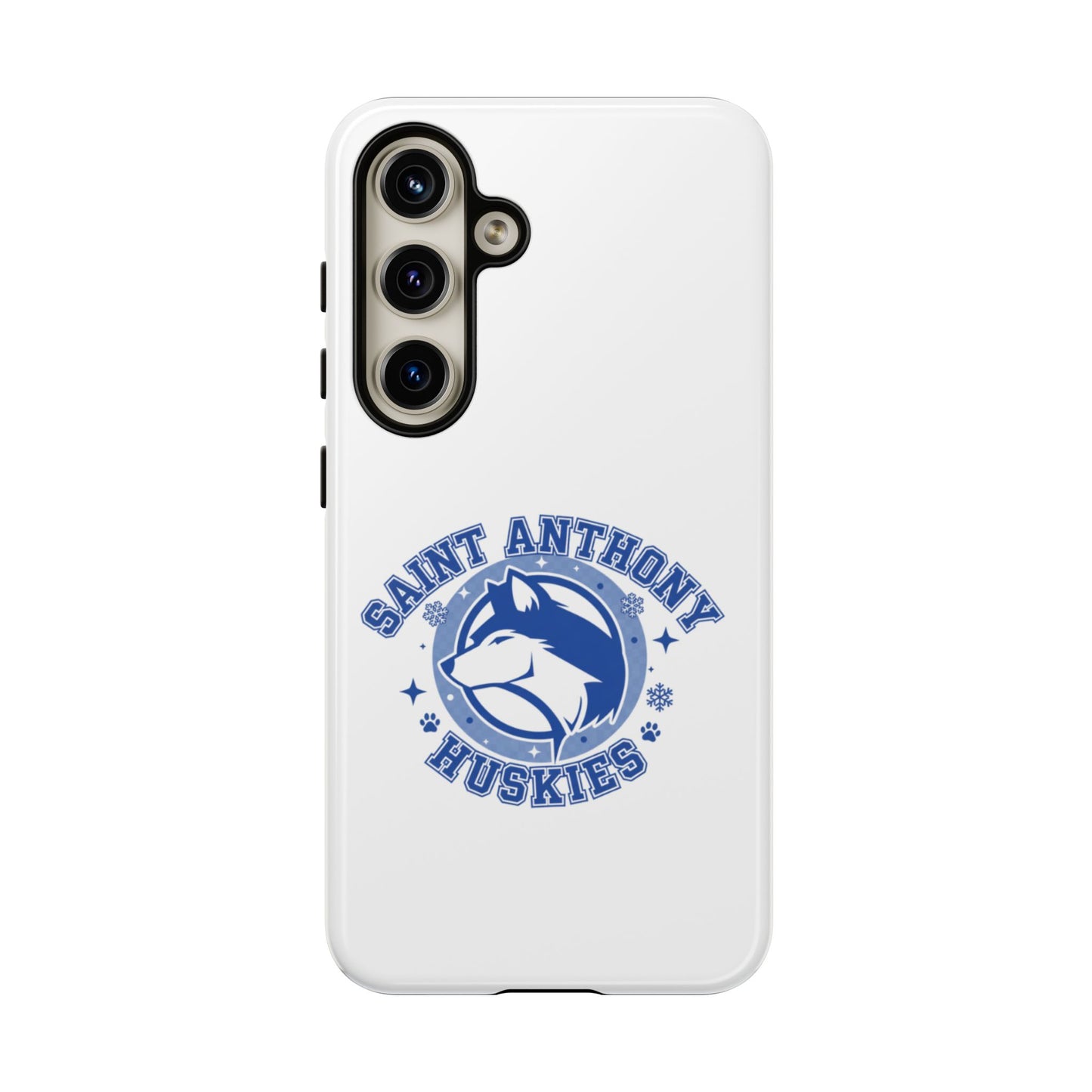 Saint Anthony Huskies Tough Phone Case — Protective White Phone Cover with Husky Logo