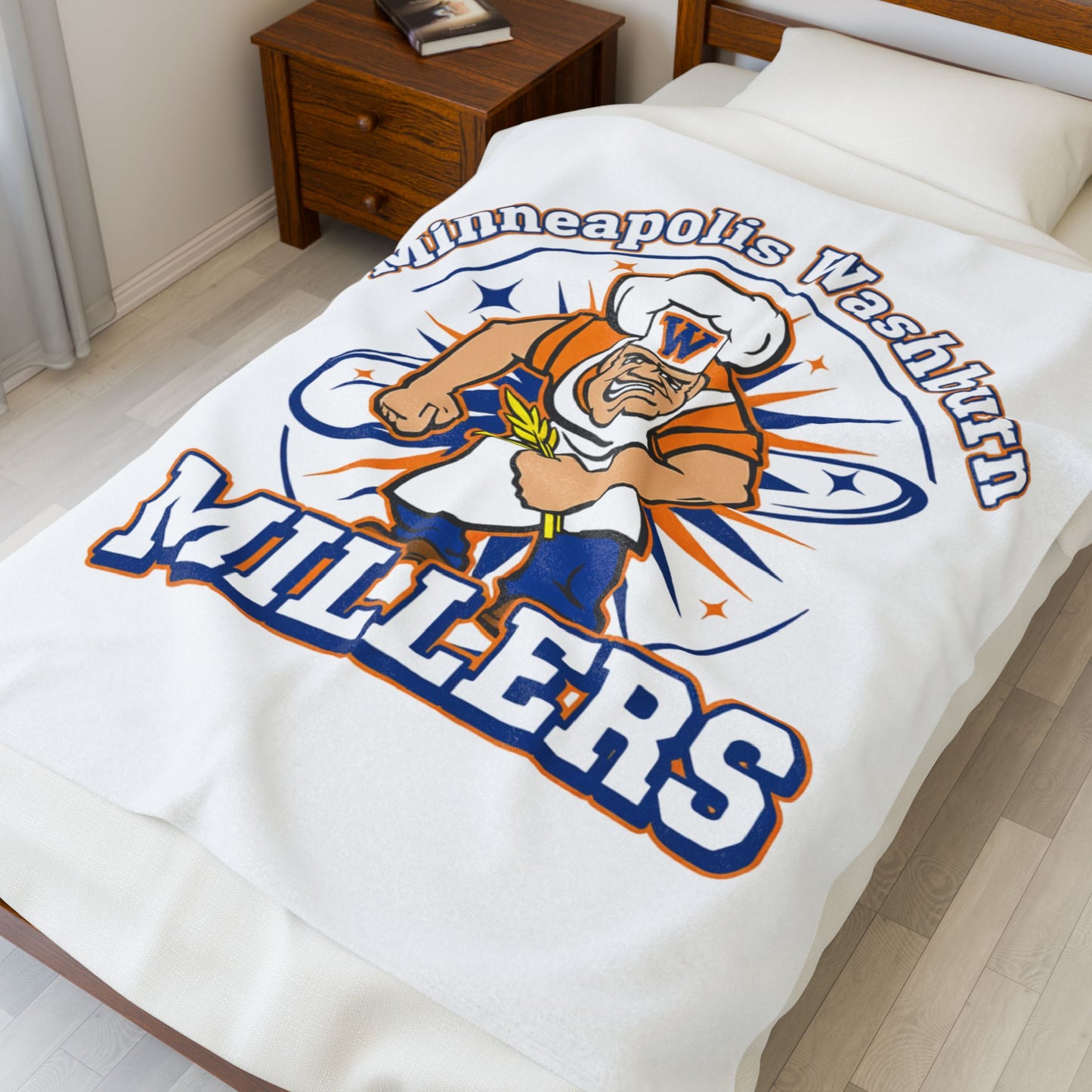 Minneapolis Washburn Millers Velveteen Plush Blanket