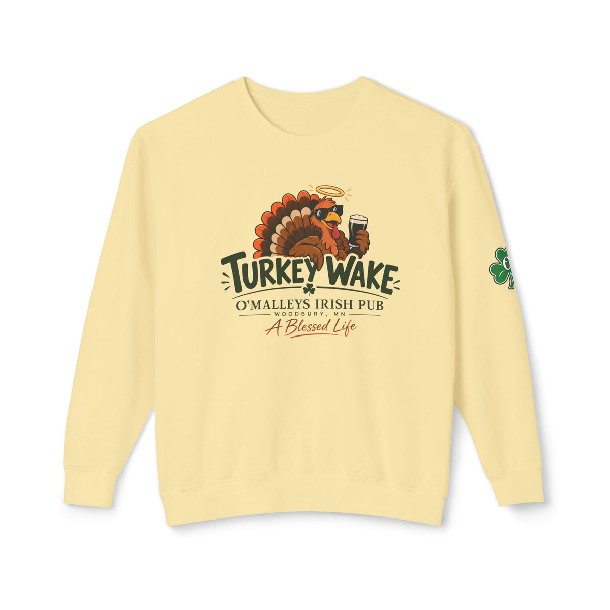 Turkey Wake Irish Pub Thanksgiving Crewneck Sweatshirt