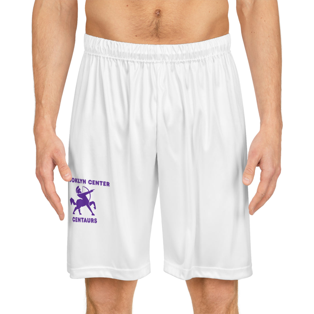 Brooklyn Center Centaurs White Basketball Shorts for Sports Enthusiasts