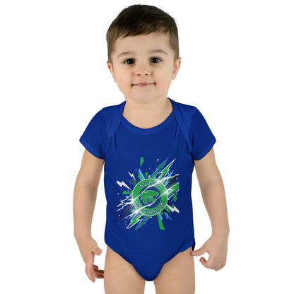 Eagan Wildcats Splash Infant Bodysuit - Cute Baby Onesie with Green & Blue Graphic