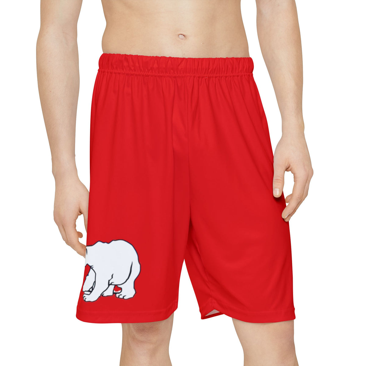 North Saint Paul Polars Red Men's Sports Shorts — Team Athletic Wear