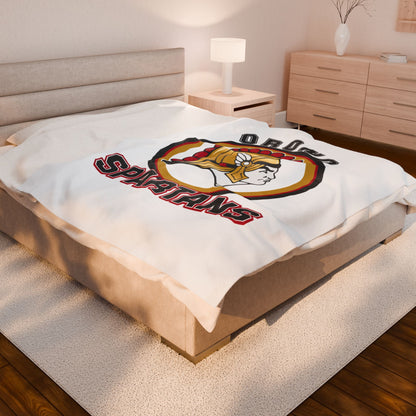 Orono Spartans Cozy Velveteen Plush Blanket - Perfect for Relaxation and Home Decor